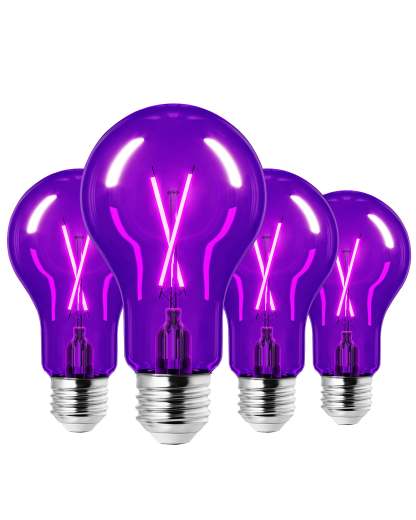 EDISHINE 4 Pack Dimmable Purple Light Bulb-HDCF19A