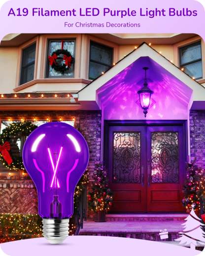 EDISHINE 4 Pack Dimmable Purple Light Bulb-HDCF19A