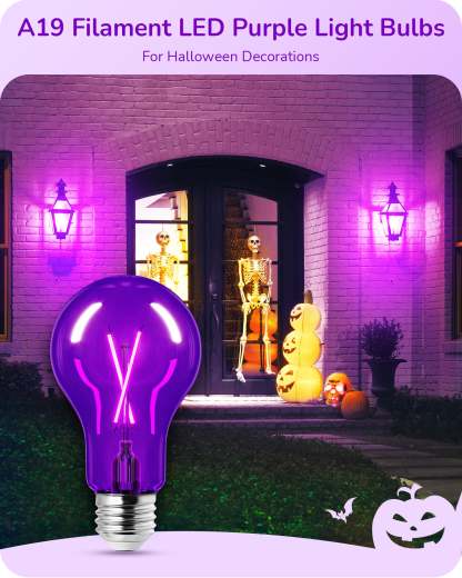 EDISHINE 4 Pack Dimmable Purple Light Bulb-HDCF19A