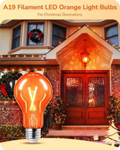 EDISHINE 4 Pack Dimmable Orange Light Bulb-HDCF19B-B2B