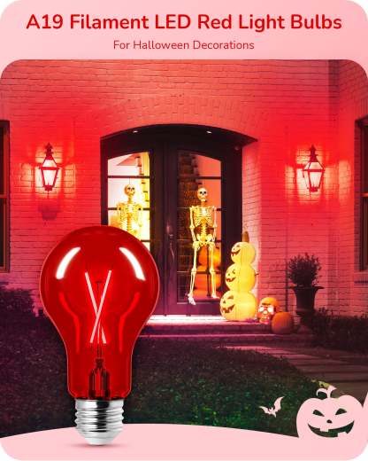 EDISHINE 4 Pack Dimmable Red Light Bulb-HDCF19F