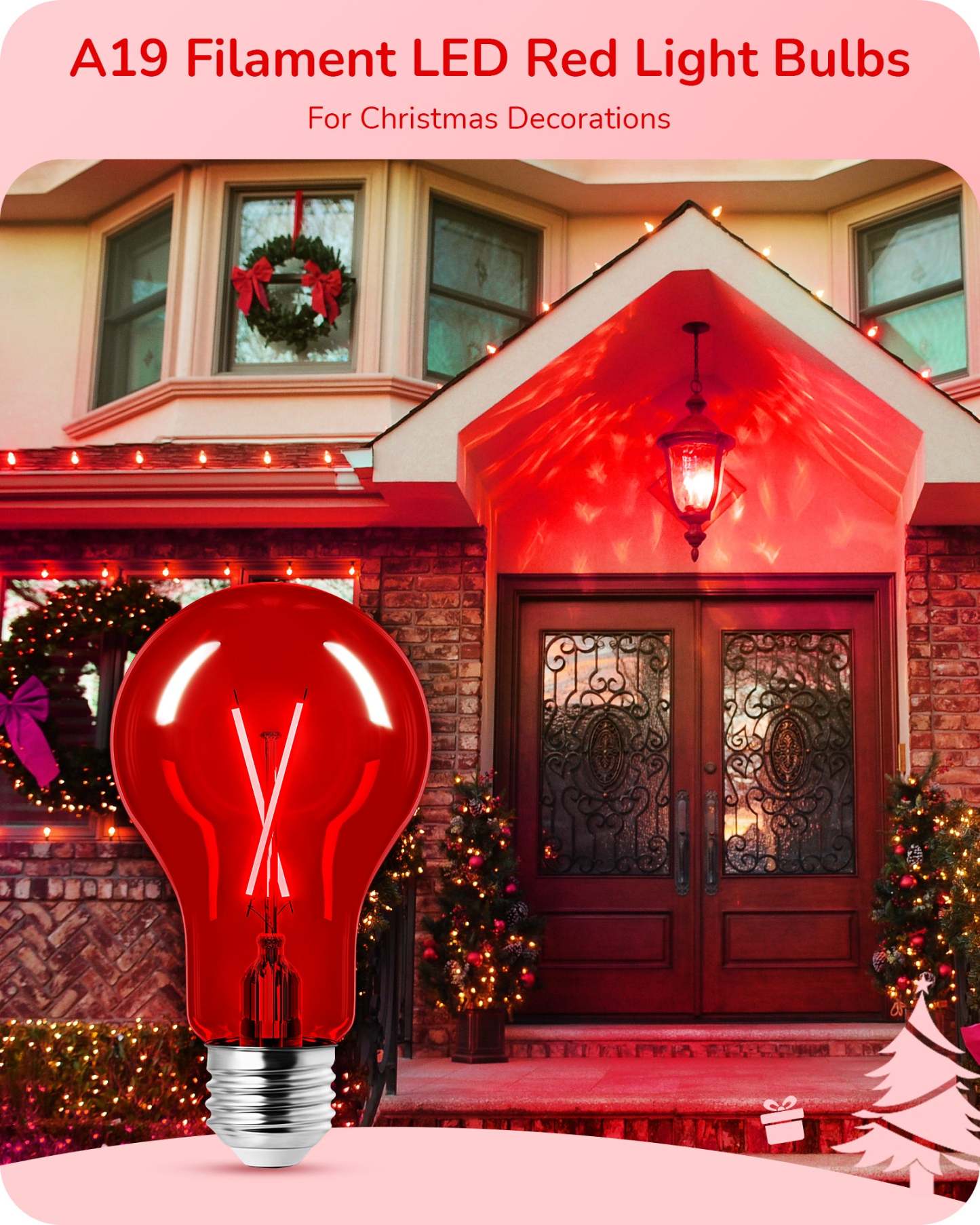 EDISHINE 4 Pack Dimmable Red Light Bulb-HDCF19F