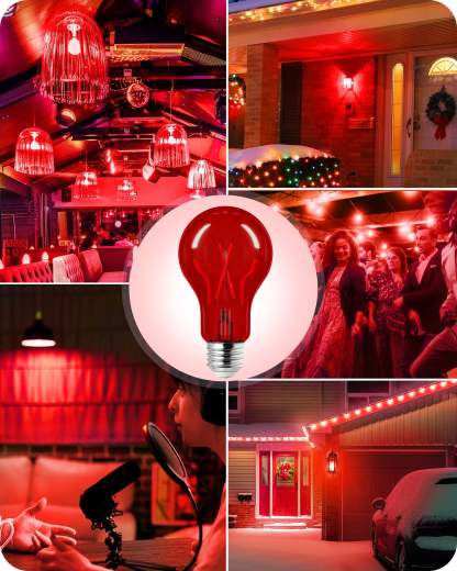 EDISHINE 4 Pack Dimmable Red Light Bulb-HDCF19F