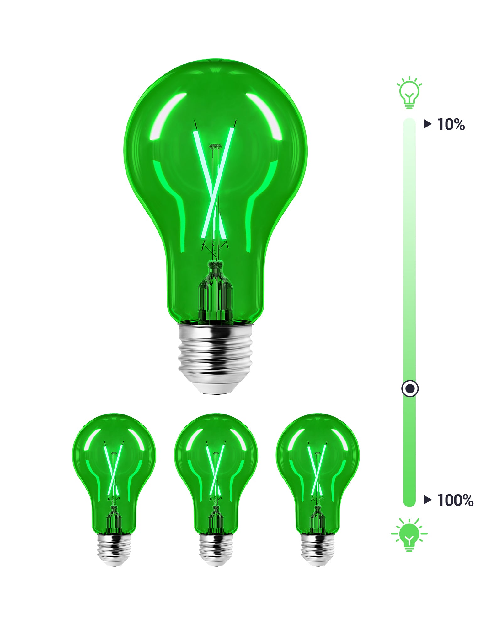 EDISHINE 4 Pack Dimmable Green Light Bulb-HDCF19G-B2B