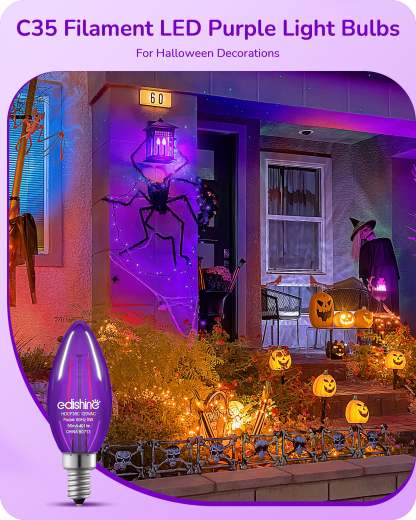 EDISHINE 6 Pack Dimmable Purple Light Bulb-HDCF35A
