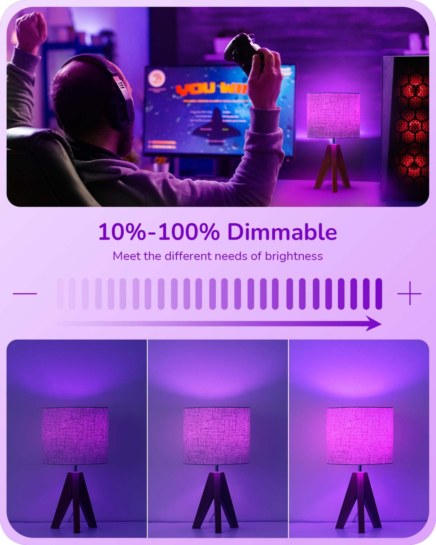 EDISHINE 6 Pack Dimmable Purple Light Bulb-HDCF35A