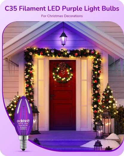 EDISHINE 6 Pack Dimmable Purple Light Bulb-HDCF35A