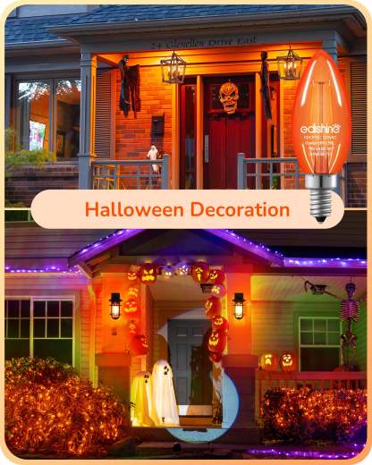 缺货下架EDISHINE 6 Pack Dimmable Orange Light Bulb-HDCF35B