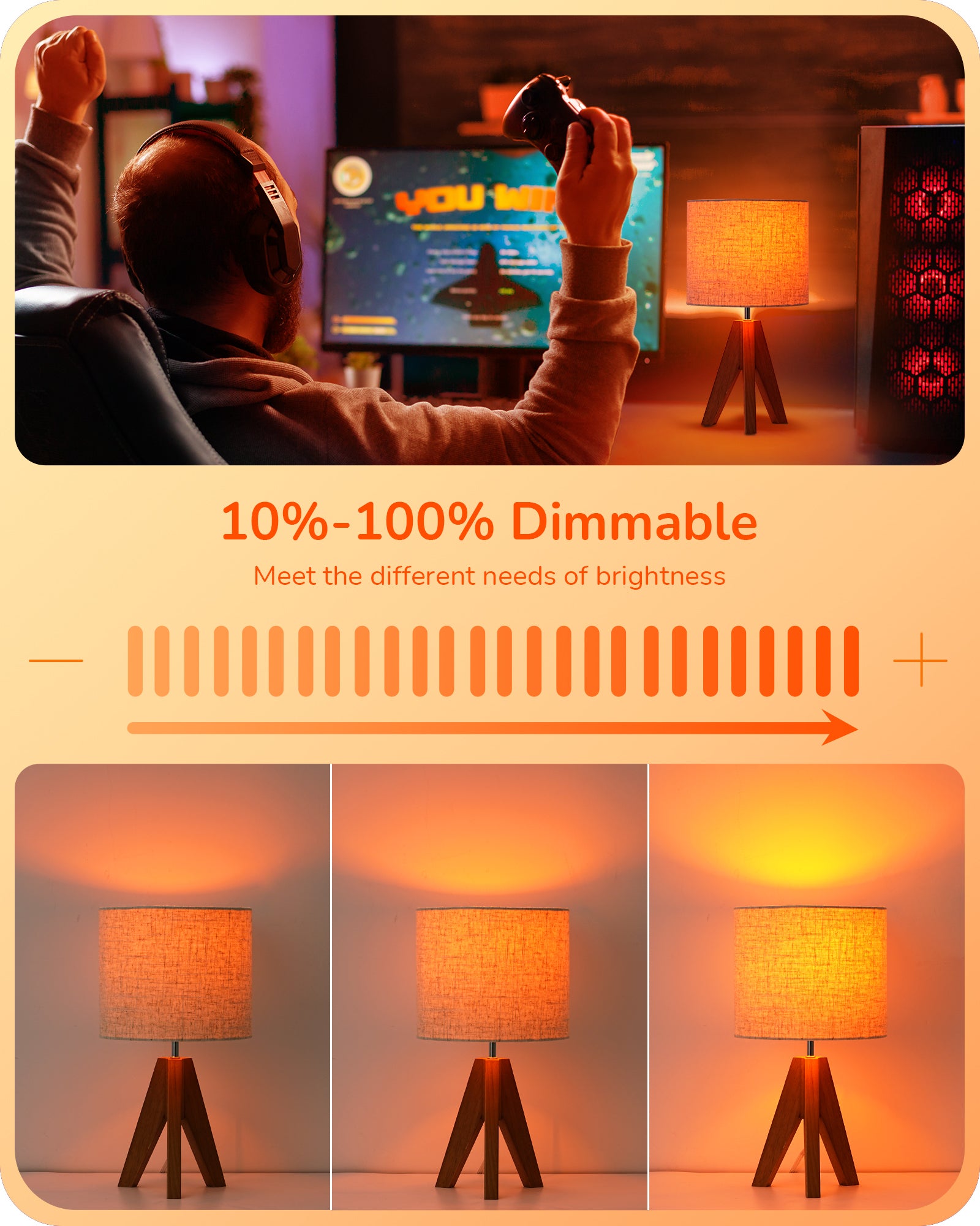 缺货下架EDISHINE 6 Pack Orange Dimmable Light Bulb-HDCC35B