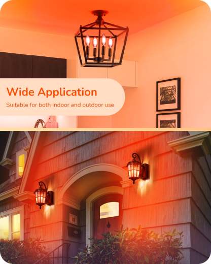 缺货下架EDISHINE 6 Pack Dimmable Orange Light Bulb-HDCF35B