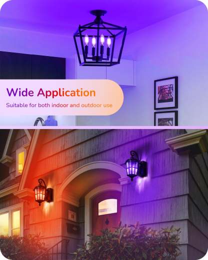 缺货下架EDISHINE 6 Pack Dimmable Purple & Orange Light Bulb-HDCF35C