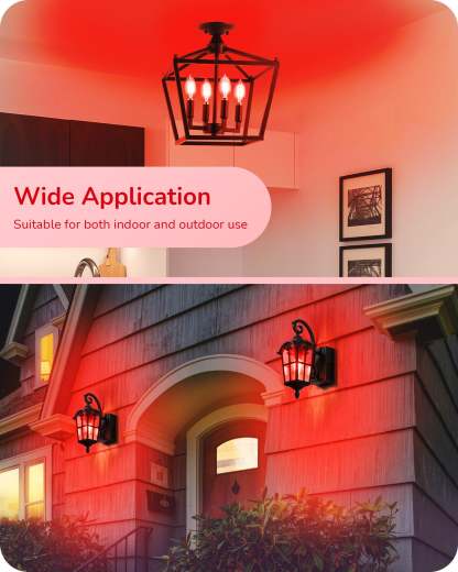 EDISHINE E12 Dimmable Red Light Bulb, 6 Pack-HDCF35F-B2B