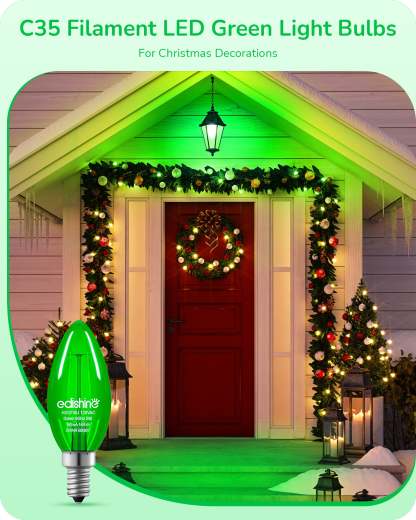 EDISHINE E12 Dimmable Green Light Bulb, 6 Pack-HDCF35G-B2B