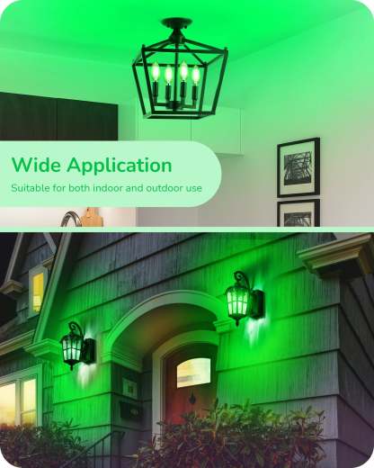 EDISHINE E12 Dimmable Green Light Bulb, 6 Pack-HDCF35G-B2B