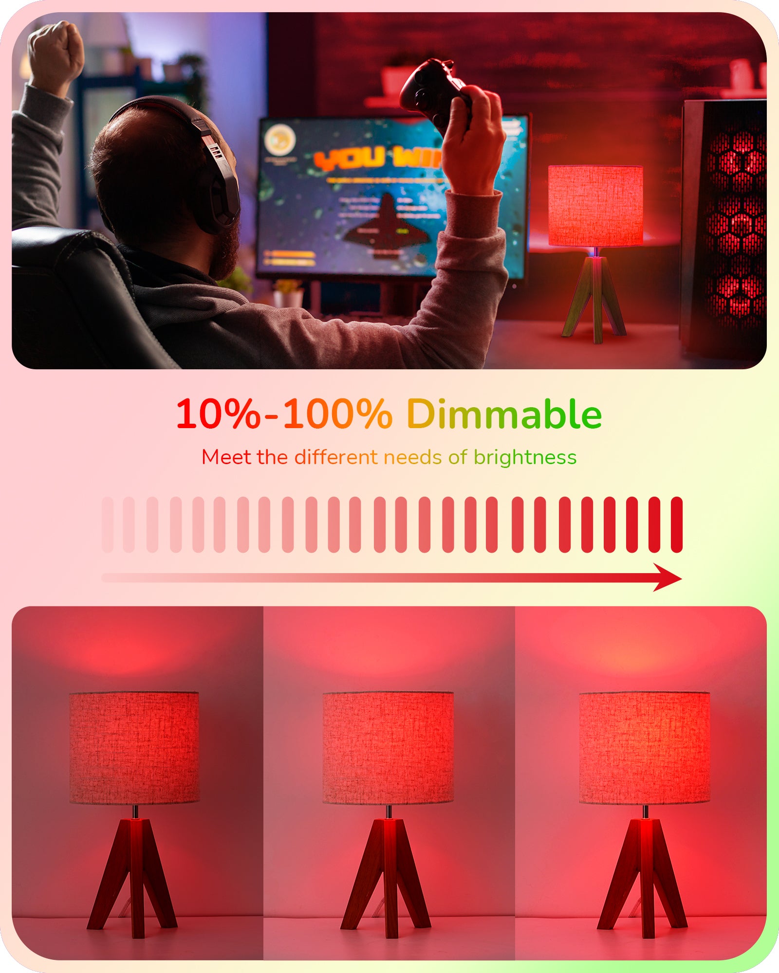 缺货下架EDISHINE E12 Dimmable Red & Green Light Bulb, 6 Pack-HDCF35J
