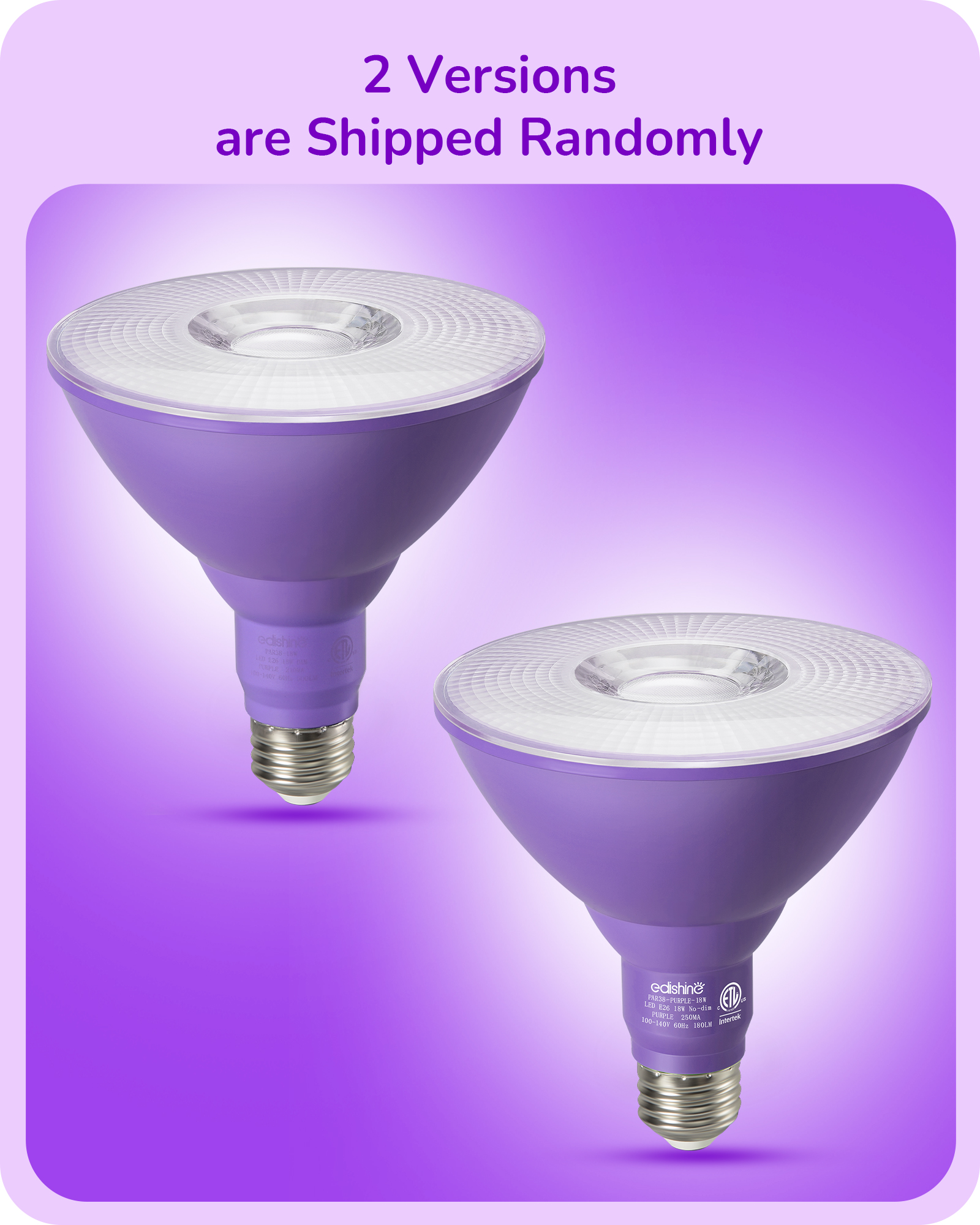 EDISHINE 4 Pack Halloween Dimmable PAR38 Purple LED Flood Light Bulbs-HDCP38F