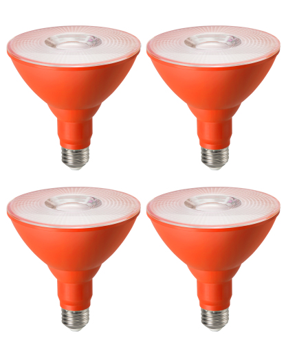 EDISHINE 4 Pack Halloween Dimmable PAR38 Orange LED Flood Light Bulbs-HDCP38G