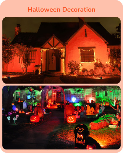 EDISHINE 4 Pack Halloween Dimmable PAR38 Orange LED Flood Light Bulbs-HDCP38G