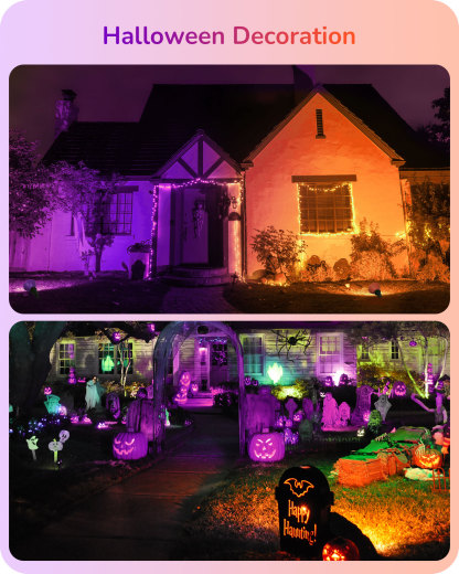 EDISHINE 4 Pack Halloween Dimmable PAR38 Purple & Orange LED Flood Light Bulbs-HDCP38H