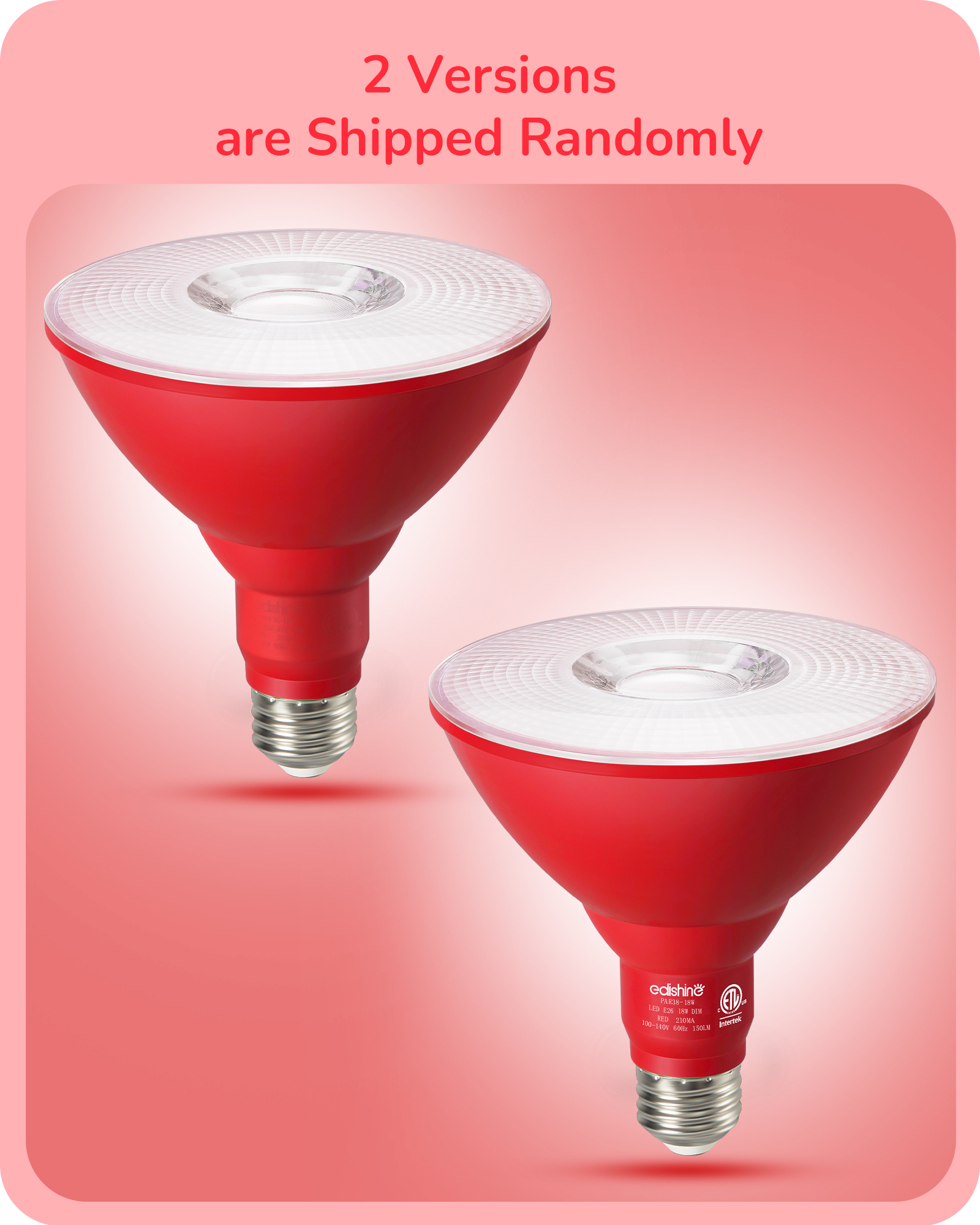 EDISHINE 4 Pack Halloween Dimmable PAR38 Red LED Flood Light Bulbs-HDCP38J