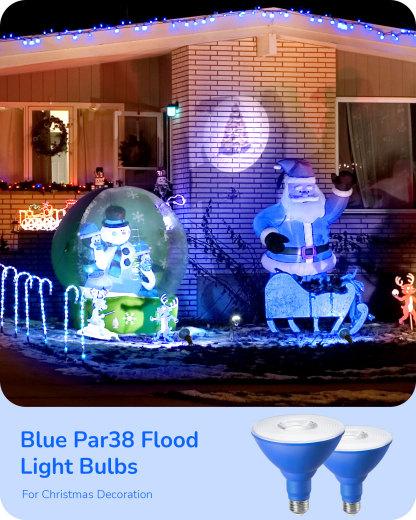 EDISHINE 4 Pack Halloween Dimmable PAR38 Blue LED Flood Light Bulbs-HDCP38K