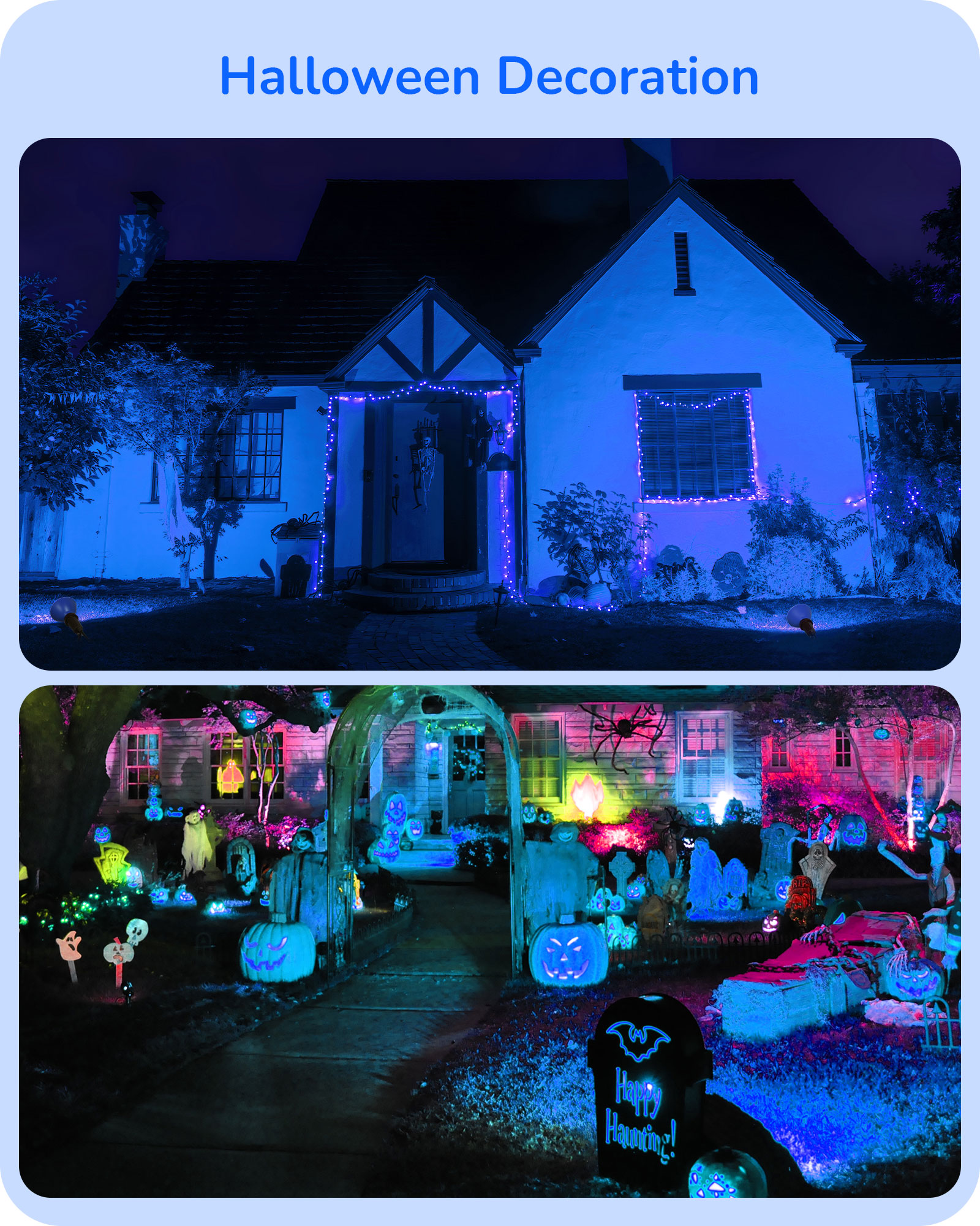 EDISHINE 4 Pack Halloween Dimmable PAR38 Blue LED Flood Light Bulbs-HDCP38K