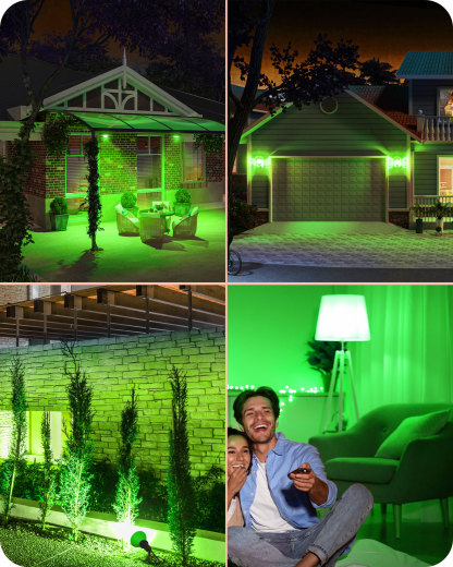 EDISHINE 4 Pack Halloween Dimmable PAR38 Green LED Flood Light Bulbs-HDCP38L