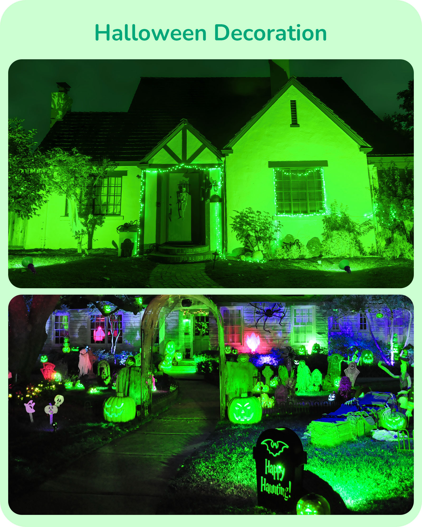 EDISHINE 4 Pack Halloween Dimmable PAR38 Green LED Flood Light Bulbs-HDCP38L