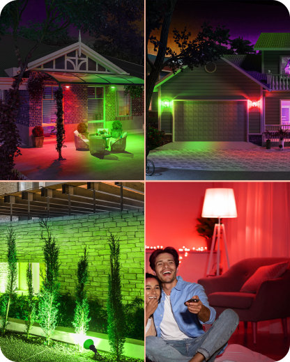 EDISHINE 4 Pack Halloween Dimmable PAR38 Red & Green LED Flood Light Bulbs-HDCP38M