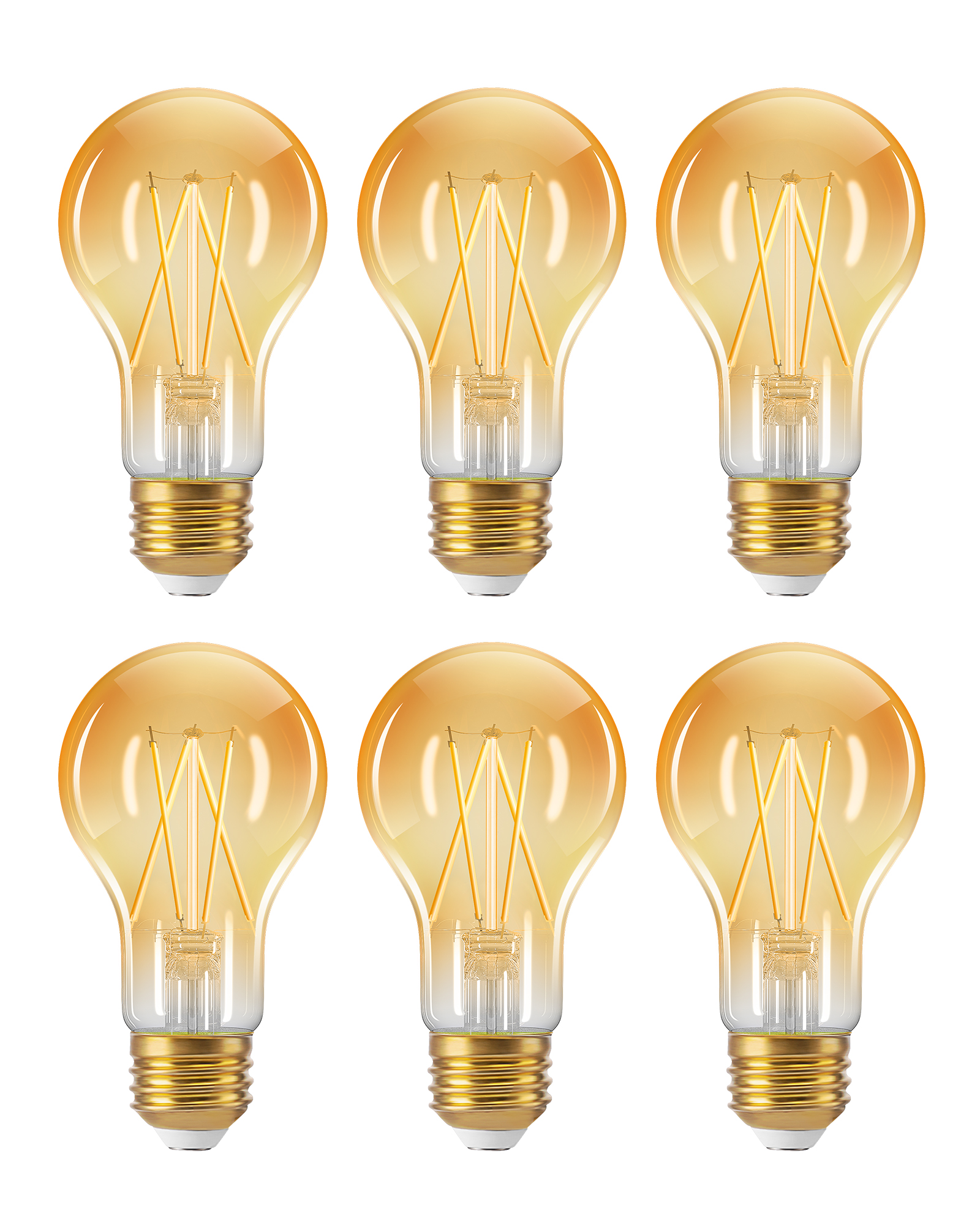 EDISHINE 6 Pack Vintage LED Edison Bulbs -HDFA19C