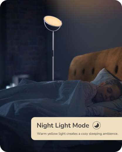 EDISHINE 76" Tall Floor Lamp, 28W 2500LM, 300° Flexible Head, 2700K-6500K Dimmable, White-HFLAA1A