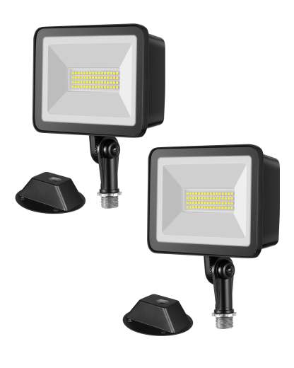 EDISHINE Outdoor Flood Lights IP65 6800LM 46W 5000K (2 Pack)-HFLB06D-B2B