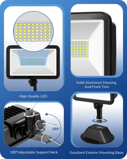 EDISHINE 73W Flood Light 10000LM 5000K IP65-HFLB07A