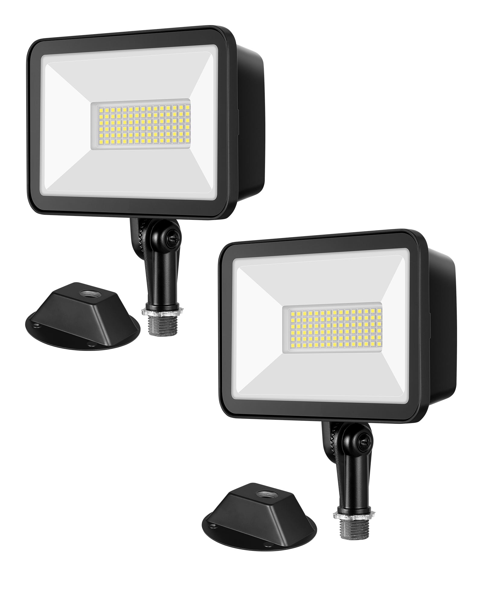 EDISHINE IP65 10000LM 73W 5000K LED Outdoor Flood Light (2 Pack)-HFLB07D-B2B