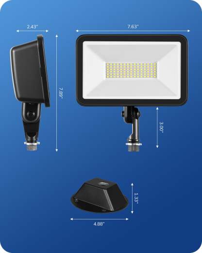 EDISHINE IP65 10000LM 73W 5000K LED Outdoor Flood Light (2 Pack)-HFLB07D-B2B