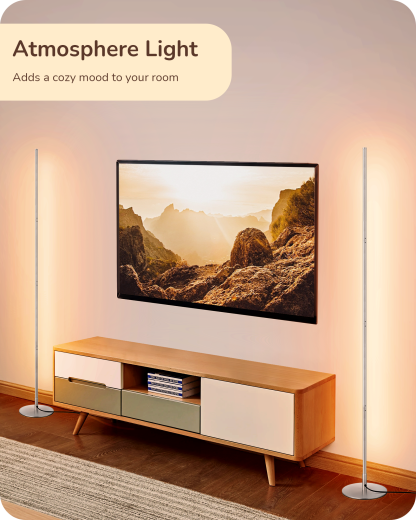 EDISHINE LED Corner Floor Lamp, Dimmable, 57.5" Adjustable Height, 3000K Warm White Light-HFLCB1C-B2B