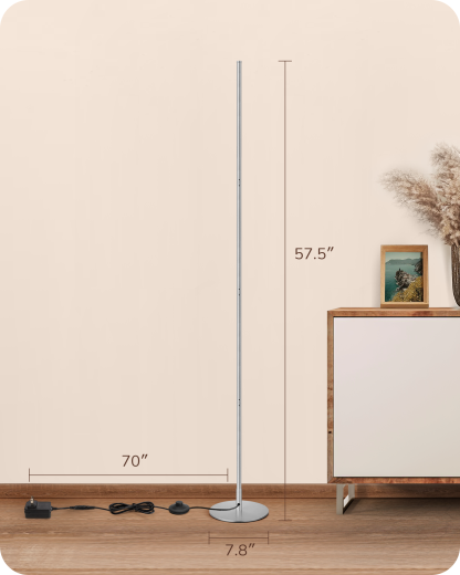EDISHINE LED Corner Floor Lamp, Dimmable, 57.5" Adjustable Height, 3000K Warm White Light-HFLCB1C-B2B