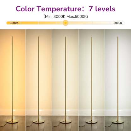 EDISHINE 2 Pack Dimmable LED Corner Modern Floor Lamps with Remote-HFLCB2A-B2B