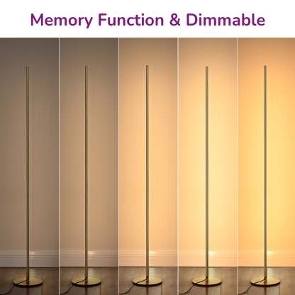 EDISHINE 2 Pack Dimmable LED Corner Modern Floor Lamps with Remote-HFLCB2A-B2B