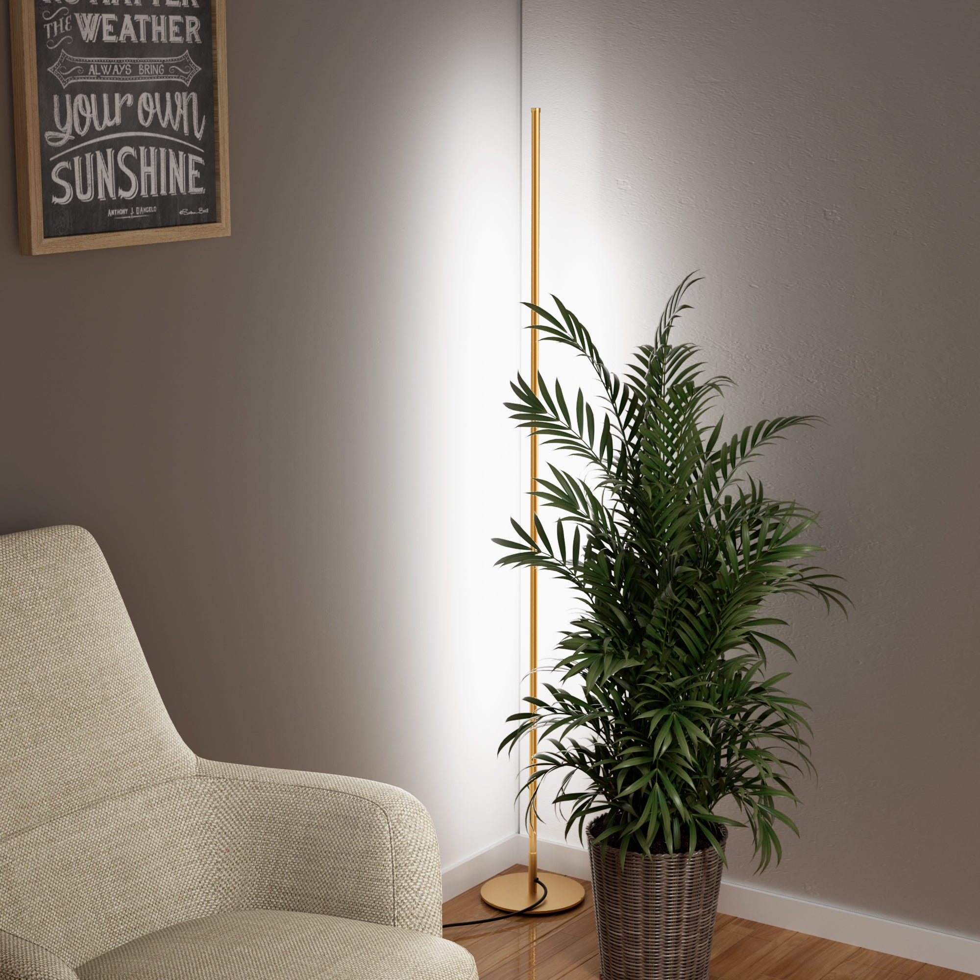 EDISHINE 2 Pack Dimmable LED Corner Modern Floor Lamps with Remote-HFLCB2A-B2B