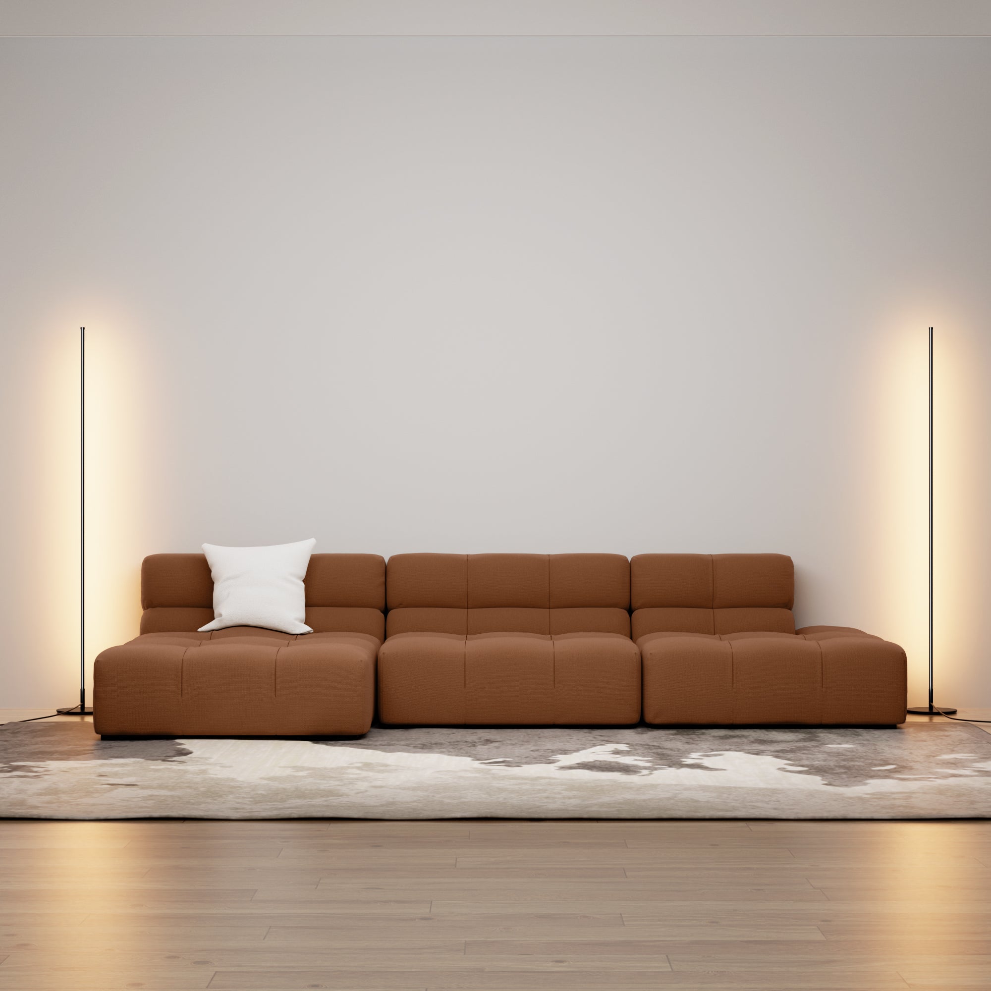 EDISHINE LED Corner Modern Floor Lamp with Remote Set of 2-HFLCB2B-B2B