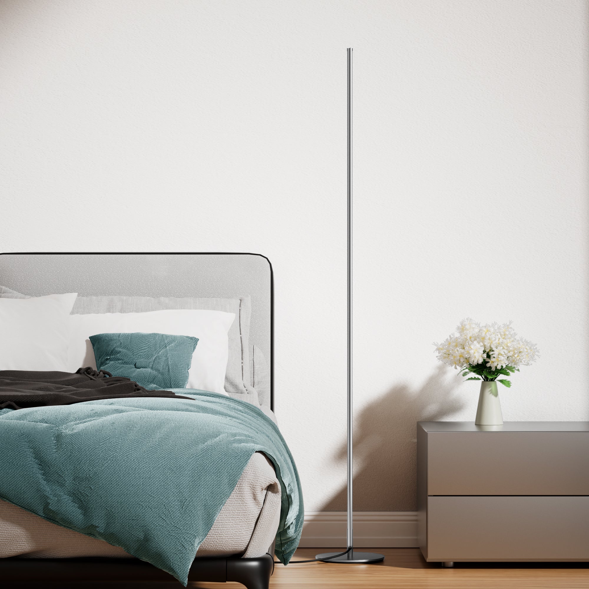 EDISHINE LED Corner Modern Floor Lamp with Remote Set of 2-HFLCB2C-B2B