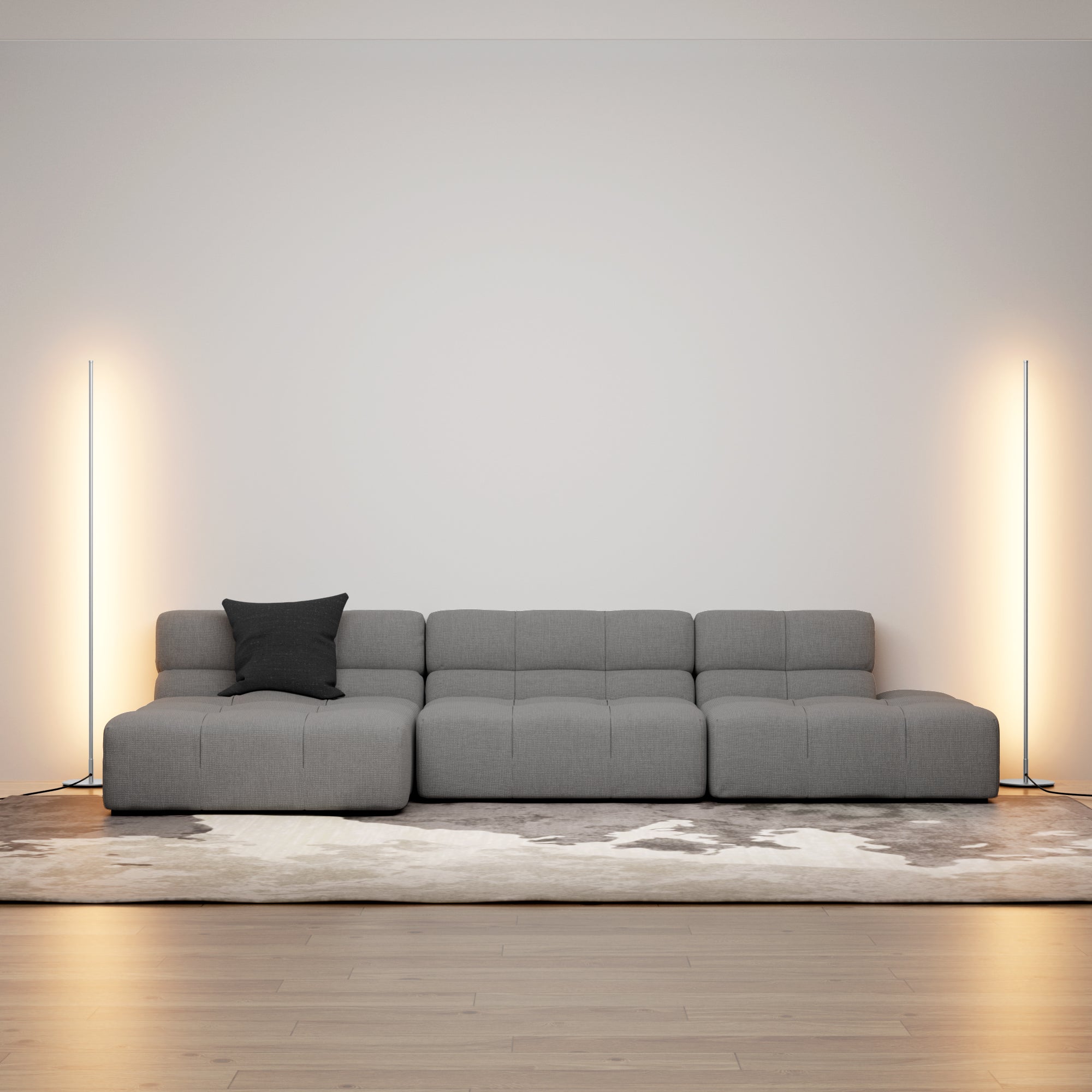 EDISHINE LED Corner Modern Floor Lamp with Remote Set of 2-HFLCB2C-B2B