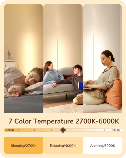 EDISHINE 57.5” Dimmable LED Corner Floor Lamp with Remote-HLFL02N