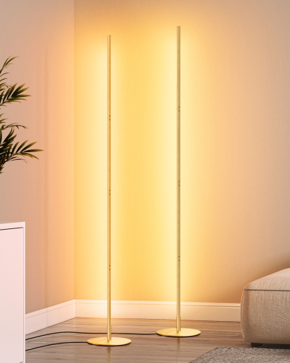 EDISHINE 2 Pack 57.5" Dimmable LED Corner Floor Lamp with Remote-ZHFLCB2E2