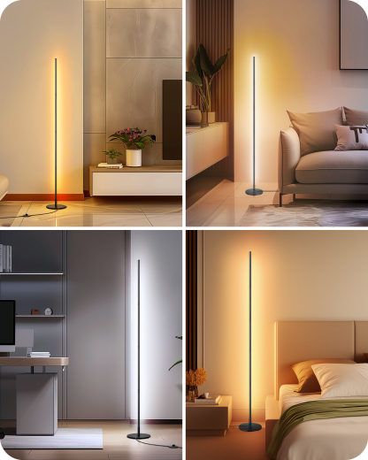 EDISHINE 57.5" Dimmable Corner Floor Lamp-HFLCB2F