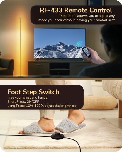 EDISHINE Set of 2 LED Dimmable Corner Floor Lamp with remote-HFLCB2J
