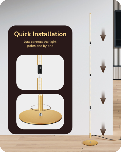 EDISHINE Set of 2 LED Dimmable Corner Floor Lamp with remote-HFLCB2J