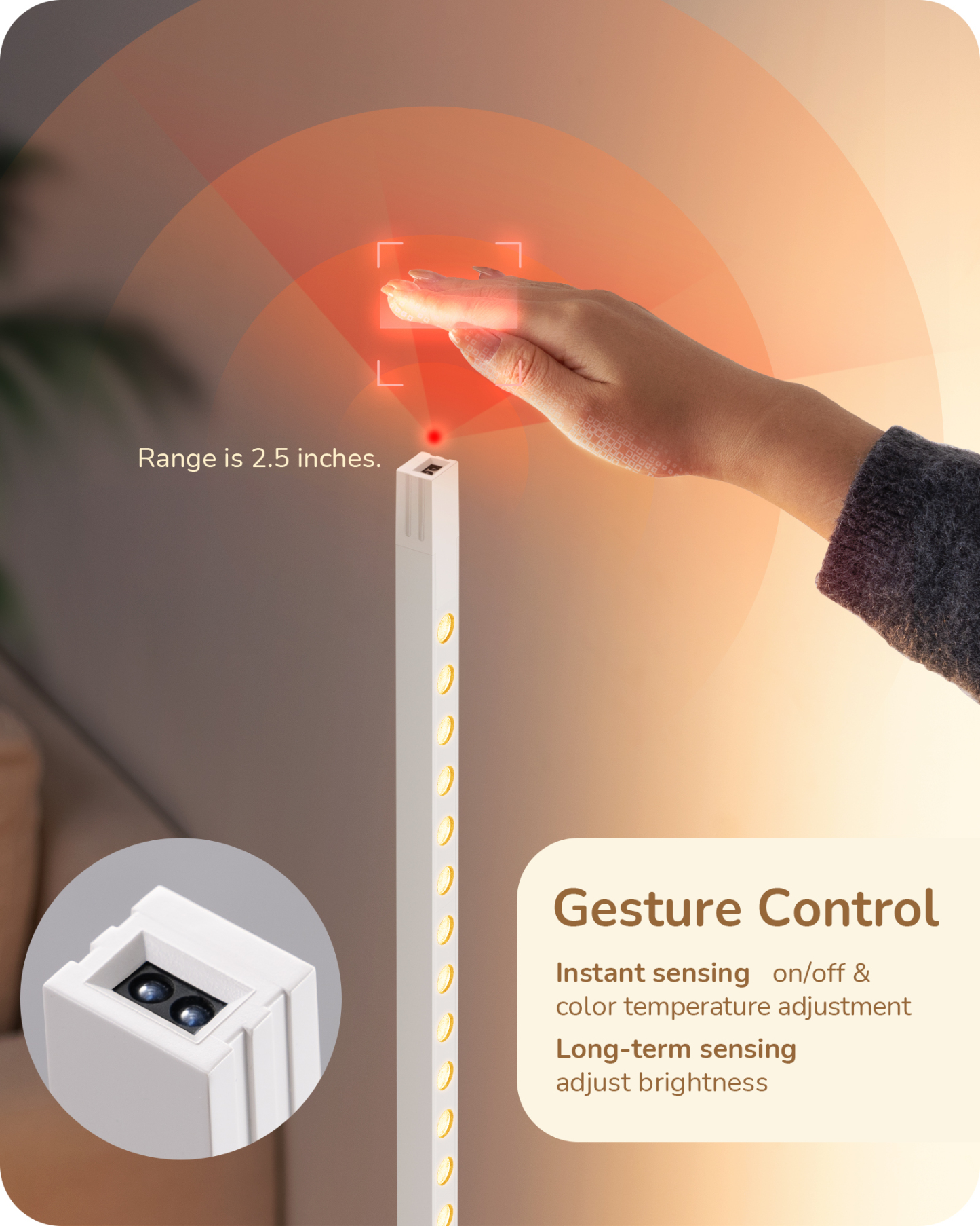 EDISHINE New Gesture Control Dimmable Floor Lamp-HFLCC1A
