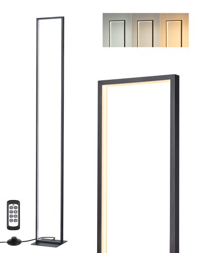 EDISHINE 55" Modern Minimalist LED Floor Lamp, Black-HFLCD1B